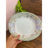 FR0701-Rice Plate Deep Bottom Fairy Rose Shape Size: 8x9.5x1.5 Inches