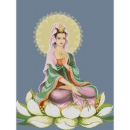 JR-G01 Jasmine Guanyin Stamped On The Lotus Authentic Cross-Stitch Kit Unprinted Brand