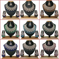 Shimmering Colorful Jewellery Sets Ethnic Wear Bridal Jewellery for Indian Wedding Engagement Neckla