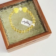 Amelia Jewelry丨軟糖丨黃鋰輝白貝母蜜蠟原創設計手鍊