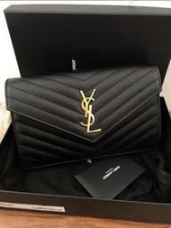 YSL Yves Saint Laurent Cassandre Envelope Chain Wallet