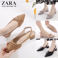 Highly Recommended Zara Ladies Luxury Dresses Presentation Influencer Low-Heels Raya Shoes Kasut Tumit Wanita Zara