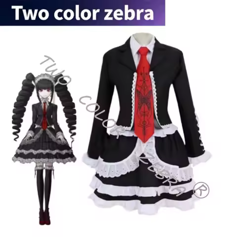 Dangaronpa Celestia Ludenberg Cosplay Dangaronpa Kostümuniform Frauen Halloween Full Set Gothic Loli