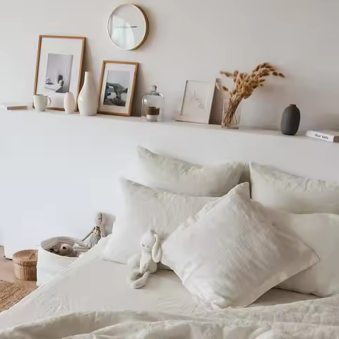 1PC 100% Nature Linen Pillowcase Soft Oxford Pillow Cover For Skin Care Pillow Case Cushion Cover 45