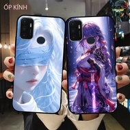 Oppo a53 glass phone case with beautiful anime gamer image
