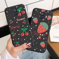 Casing For Samsung A6 A6+ A8 A8+ Plus A7 A9 2018 Soft Silicoen Phone Case Cover Strawberry