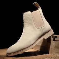 CODGenuine Leather Chelsea Boots for Men Cow Suede Ankle Boots Platform Shoes Cal Business Shoes Autumn Winter Slip on Men Shoe