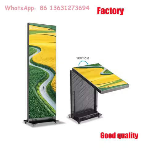 Indoor Foldable LED Poster Screen P1.8 P2 P2.5 Portable Digital Display Video Wall for Store Events 