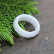 White Jade Ring Glass Texture size 58-59 mm
