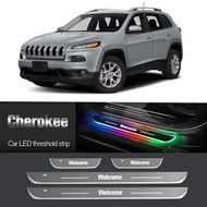 Car Door Sill Light For Jeep Cherokee XJ KJ KK KL 1998-2019 2015 Customized Logo LED Welcome Thresho