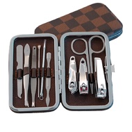 scissorsbrushes 10Pcs/set Manicure Nail Clippers Pedicure Set Cutter Scissors Set PU Portable Travel
