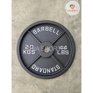 44LB / 20KG Olympic Weight plate 5cm Black Cast Iron Plates Dumbbell Barbell Steel Powerlifting Plat