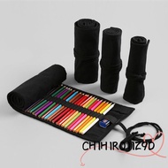 CHIHIRO11Z9D Pen Bag, Makeup Brush Storage All Black Pen Curtain, Thick 12/24/36/48/72/108Holes Canv