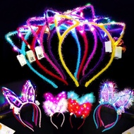 Luminous Cat Ear Headband Flashing Garland Golden Rabbit Ear Headdress Children Stall Scan Code Gift