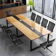 Modern 4 People Rectangular 2 Meters Long Table Table Simple Conference Table 10 People Black Simple