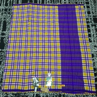 Sarung BHS Jadul Full Sutera Royal Excellent Gold Silver Nomor 1 KDM KBS KKR KES Motif Kotak-kotak Salur Bahan Sutra Mesres Promo BHS