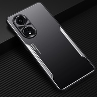 Oppo A58/A96/A97/A98 Case RUILEAN Electroplated Metal Back Panel + Soft TPU Bumper Double Shockproof