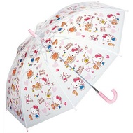 (免運費) Japan Sanrio - Hello Kitty 日版 半透明 兒童 雨傘 小童 長遮 彎手柄 長傘 戶外 便攜 防風 雨具 55cm 凱蒂貓 2022年款
