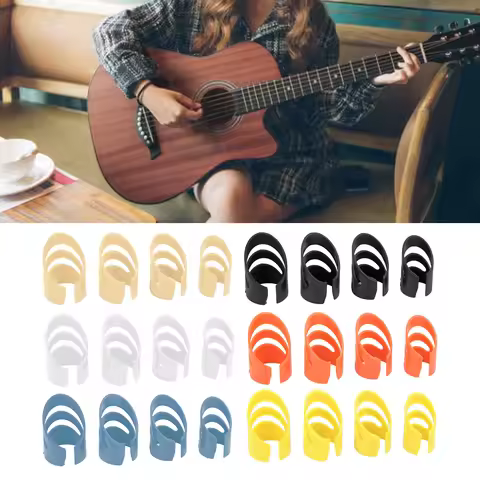 4Pcs Fingertip Protector Guitar Finger Pick Silicone Finger Guard for Guitar Bass Banjo Ukulele Stri
