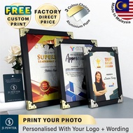 (JS Pewter) Custom Budget Plaque Black Frame | Metal Plate | Penghargaan Cenderahati | Premium Plak | Cenderamata Hadiah