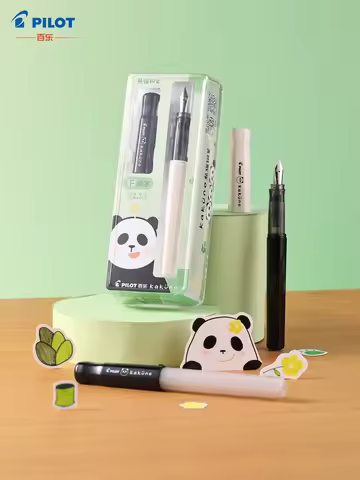 NEW Japan PILOT KAKUNO Panda Limited-Edition Smiley Fountain Pen F Fine Nib