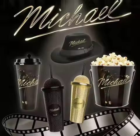 In Stock Official Michael Jackson Superstar Road Movie Merchandise Microphone Cup Water Bottle Hat S