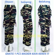 CELANA SENAM WANITA PANJANG KANTONG 4 LORENG / CBR KANTONG 4 RING LORENG/ Celana Olahraga Wanita / C