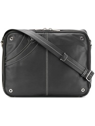 Bally Scratch Men's Black Plain Leather Shoulder Bag