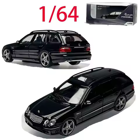 KM Diecast 1/64 Scale Mercedes Alloy Car Model Mercedes E63 AMG Touring Edition W211 Play Vehicles T
