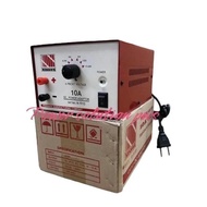 MERAH Nissan Adaptor 10A DC Power Adaptor N-910 6 Preset Voltage 3v 4.5v 6v 9v 12V 13.8v White Red B