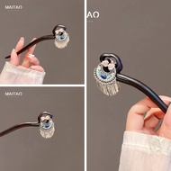 Tan Chinese Black Ebony Hair Brooch – Photography Accessories CNY, Matching Ao Dai Dai 1853