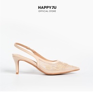 HAPPY2U Kasut Wanita Evora Lace Slingbacks Pumps