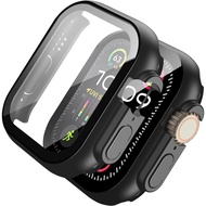 MACHINO Protective Case With Waterproof Tempered Glass Screen Protector for Apple Watch Ultra 49/Apple Watch 45/44/41mm