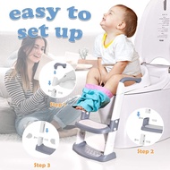 【Malaysia Ready Stock】▬﹍Baby Potty Chairs Toilet Training Ladder Chair Foldable Upgraded with Cushion Seat Anti Slip