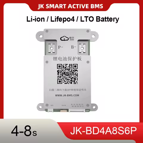 JK-BD4A8S6P smart BMS 4S 5S 6S 7S 8S Lifepo4 BMS 12V 24V with 0.4A Active balance BMS 60A Lifepo4 Li