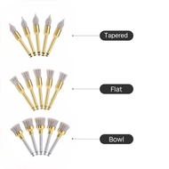 10Pcs Dental Aluminum Polishing Brush Latch Flat Bowl Tapered Teeth Polisher Prophy Brushes