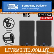 Turbosound Milan M15 1100-Watt 15" Powered Loudspeaker With Speaker Stand And Cable - Each / Pair ( M-15 / M 15 )