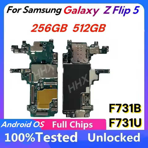 Unlocked Motherboard For Samsung Galaxy Z Flip 5 F731B F731U 256GB 512GB Full Chips Unlock Logic Boa