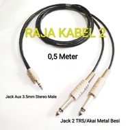 Kabel Audio Canare Jack 3.5mm Male To 2 TRS/Akai Male 0,5 Meter
