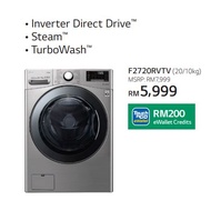 LG 20/10kg Front Load Washer Dryer with Steam™ F2720RVTV Mesin Basuh & Pengering Baju
