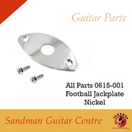 AllParts 0615-001 Football Jackplate, Nickel (1 pc), For Electric Guitar Parts