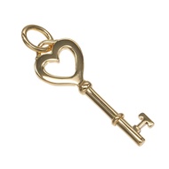 蒂芬妮 (Tiffany & Co.) 心型鑰匙TOP， 18K黃金，約2.14克，女士款 [二手]