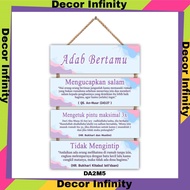 Hiasan Dinding ADAB BERTAMU 4 susun Gantungan doa keluar masuk rumah