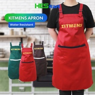 KITMENS APRON Water Resistant Apron With Pocket Apron Adjustable Strap Apron Kitchen Apron Baking Ap