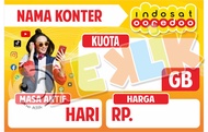 label harga voucher konter / display harga etalase konter -oneklik.1 - indosat