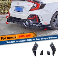 For Honda Civic 10th Hatchback FK4 FK7 2016 2017 2018 2019 2020 2021 R Style Rear Lower Bumper Diffu