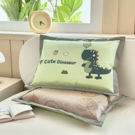 Sarung Bantal Kanak-kanak Ice Silk Sejuk 30x50 40x60cm Lembut Berzip Corak Dinosaur