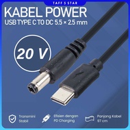 OOTDTY USB Type C to DC Power Cable 5.5x2.5mm CCTV Router Charger 97cm - PA12M