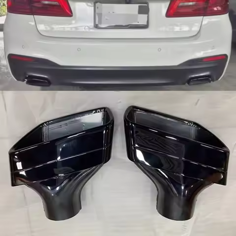 Black Square Muffler Tip Tailpipe Direct Fit For BMW G30 G31 5 Series 525i 530d 530i 540i 2019-2023 