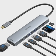 MOKiN 7 Trong 1 Hub USB 4K HDMI USB 3.0 SD/Micro SD PD 100W Loại C Đế Cắm Cho MacBook Samsung Lenovo